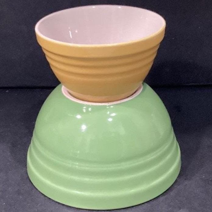Cooks Tools Nesting Bowls, Set of 2, Vintage Ribbed Ceramic Kitchenware Bakeware - Thumbnail 14