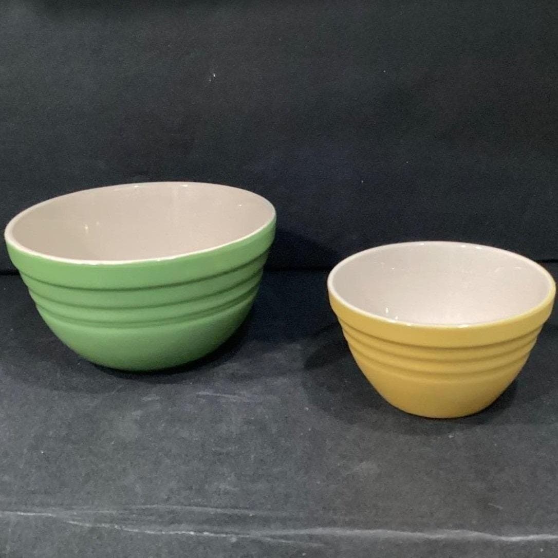 Cooks Tools Nesting Bowls, Set of 2, Vintage Ribbed Ceramic Kitchenware Bakeware - Thumbnail 10