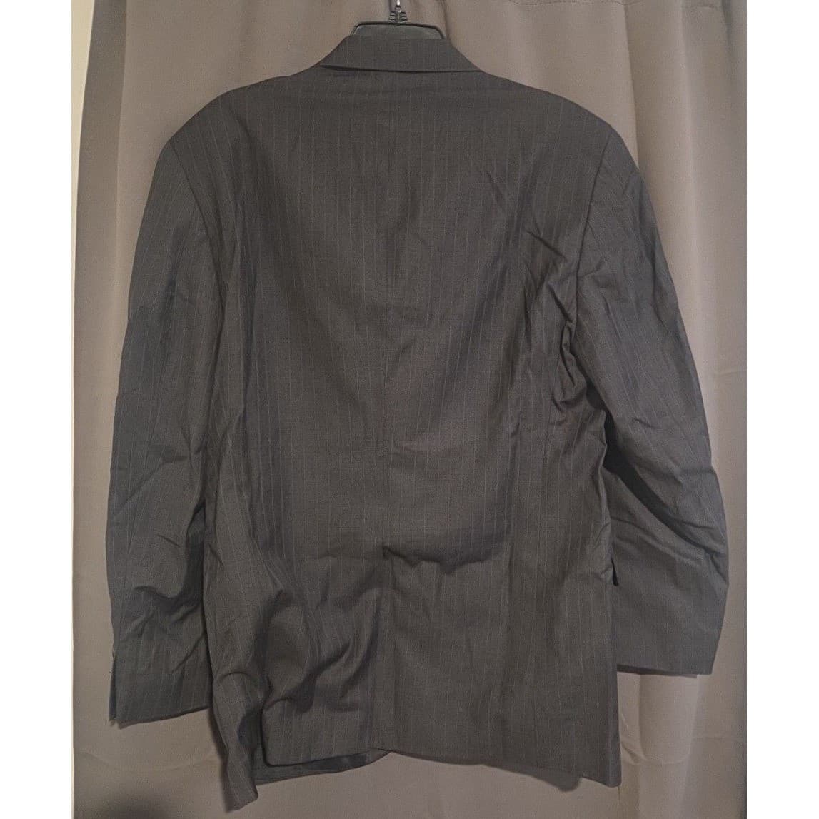 Lauren Ralph Lauren Grey Wool Pinstripe Blazer, Men's 41R Two Button Sport Coat - Thumbnail 4