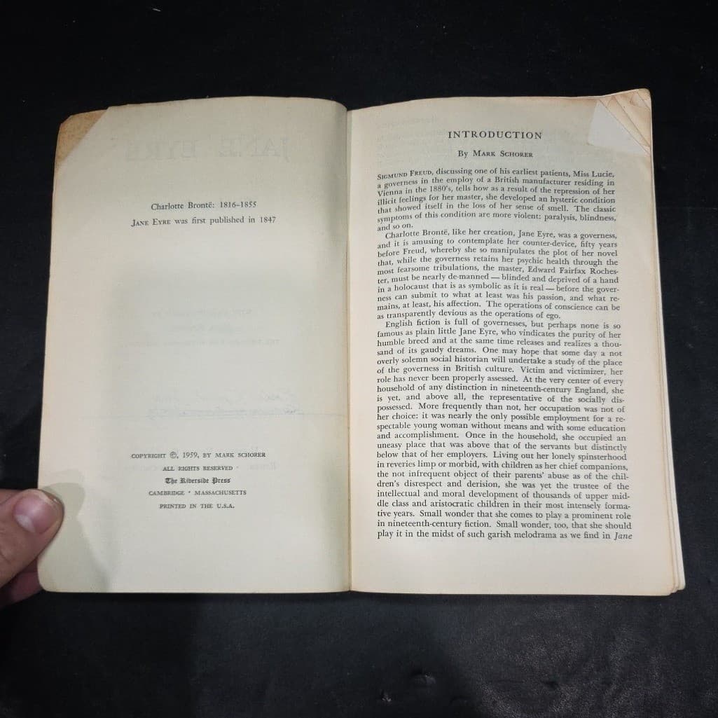 Jane Eyre by Charlotte Bronte, Riverside Editions, Softcover Houghton Mifflin - Thumbnail 5