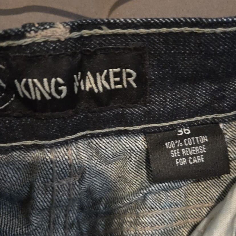King Maker Indigo Carpenter Jeans, Men's Size 36, Contrast Stitch Utility Denim - Thumbnail 5