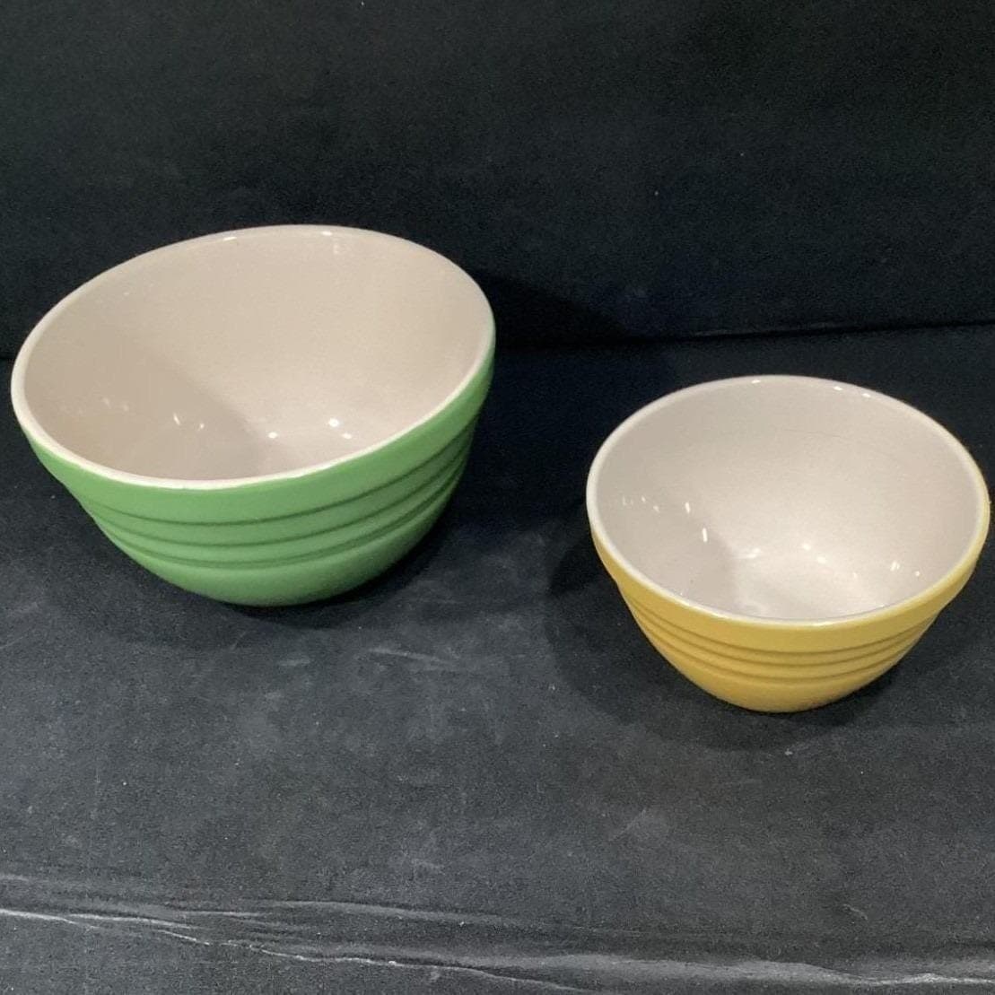 Cooks Tools Nesting Bowls, Set of 2, Vintage Ribbed Ceramic Kitchenware Bakeware - Thumbnail 9