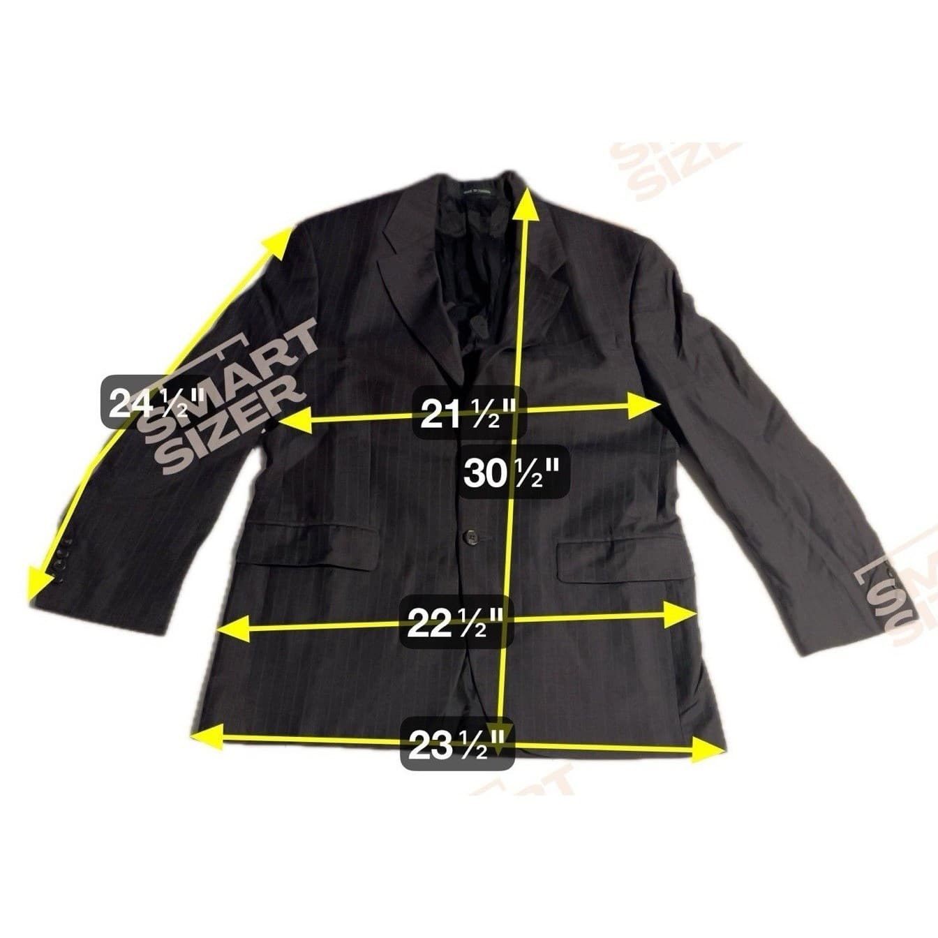 Lauren Ralph Lauren Grey Wool Pinstripe Blazer, Men's 41R Two Button Sport Coat - Thumbnail 2