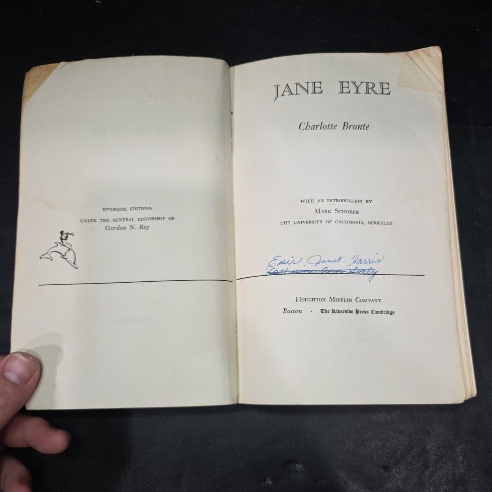 Jane Eyre by Charlotte Bronte, Riverside Editions, Softcover Houghton Mifflin - Thumbnail 4
