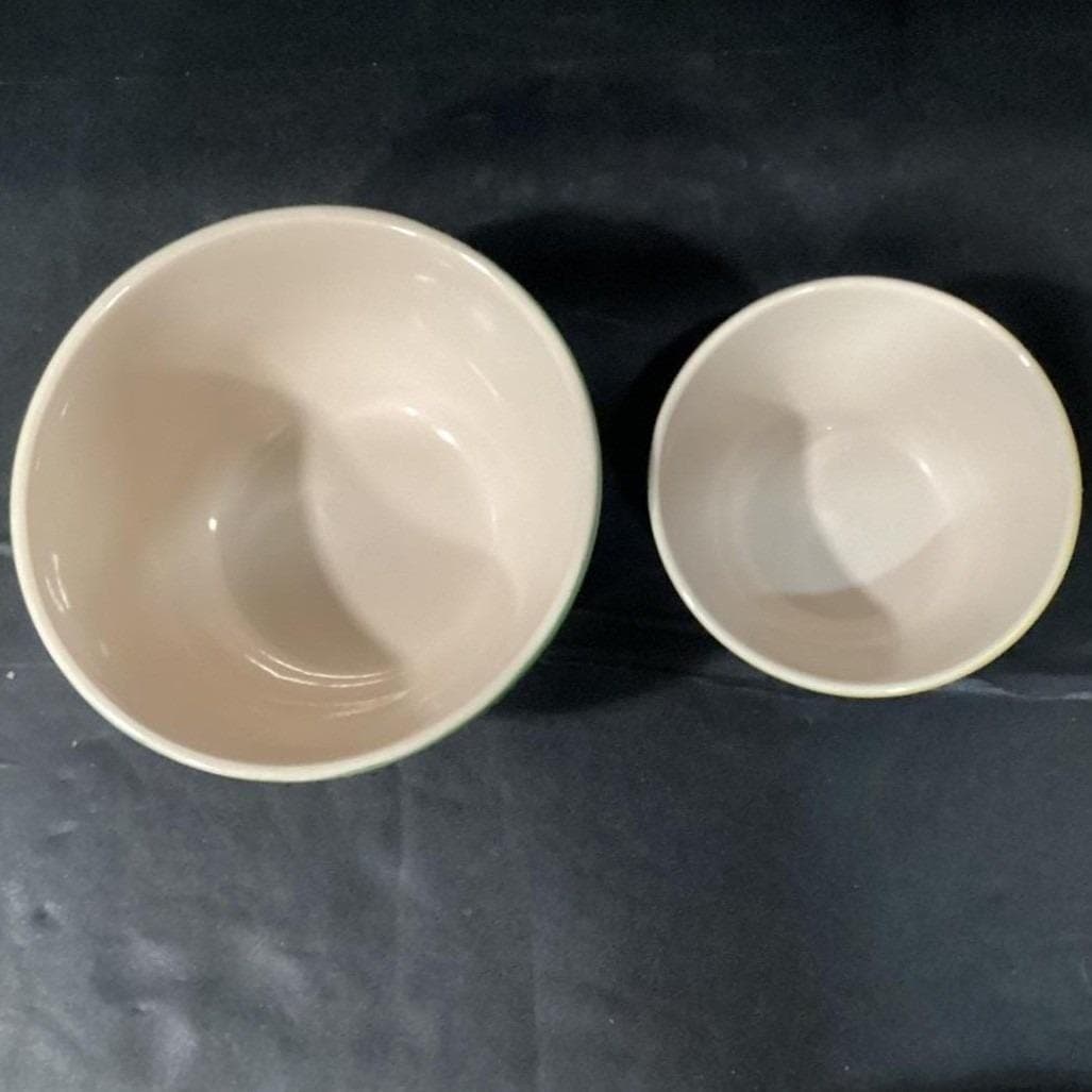 Cooks Tools Nesting Bowls, Set of 2, Vintage Ribbed Ceramic Kitchenware Bakeware - Thumbnail 8