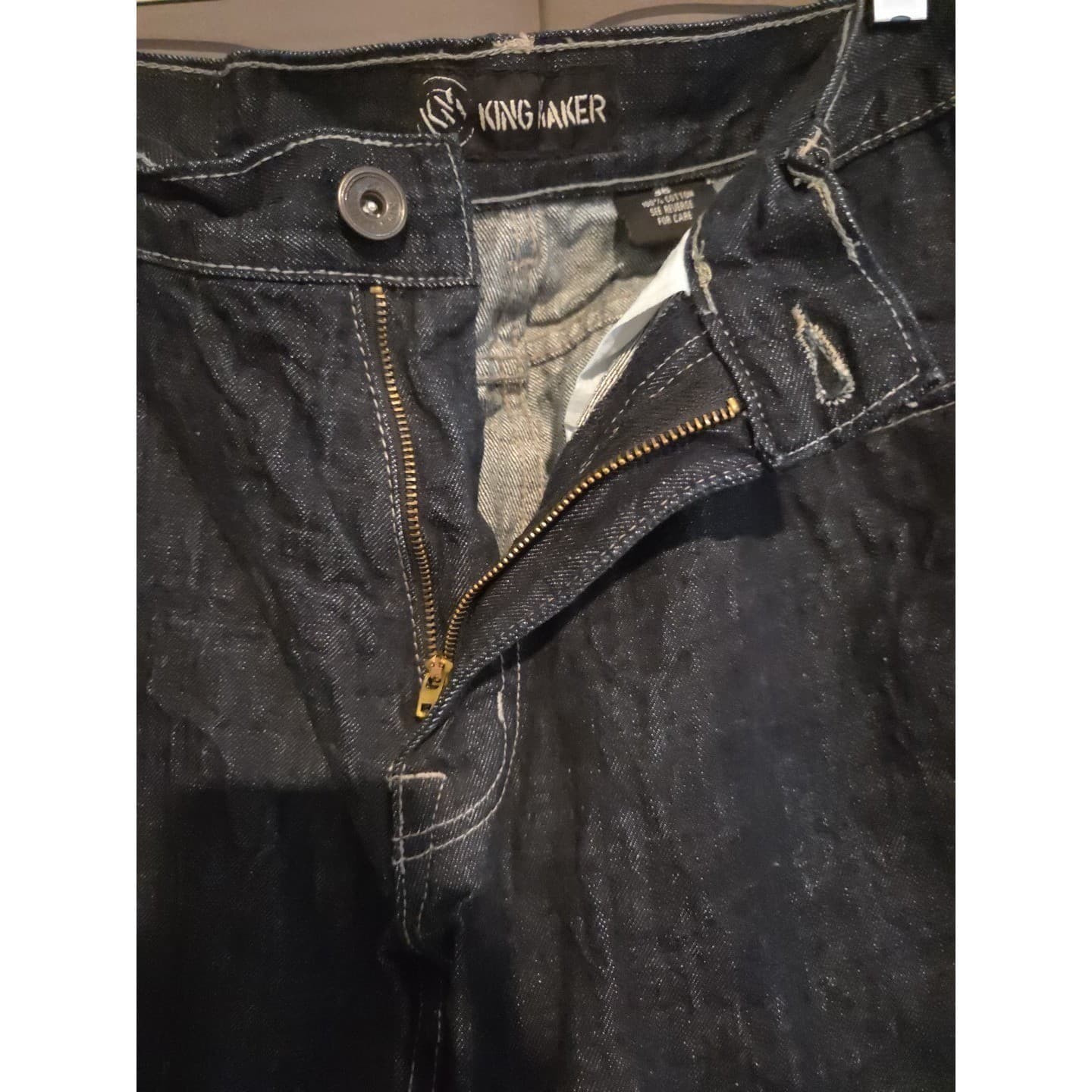 King Maker Indigo Carpenter Jeans, Men's Size 36, Contrast Stitch Utility Denim - Thumbnail 7