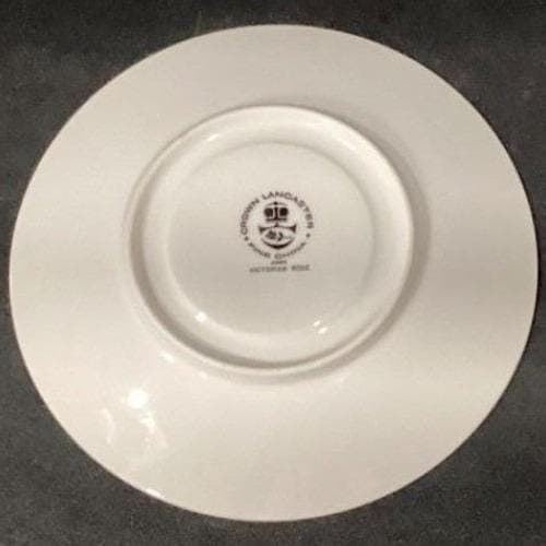 Crown Lancaster "Victorian Rose" Saucers, Set of 4, Vintage White Porcelain - Thumbnail 4