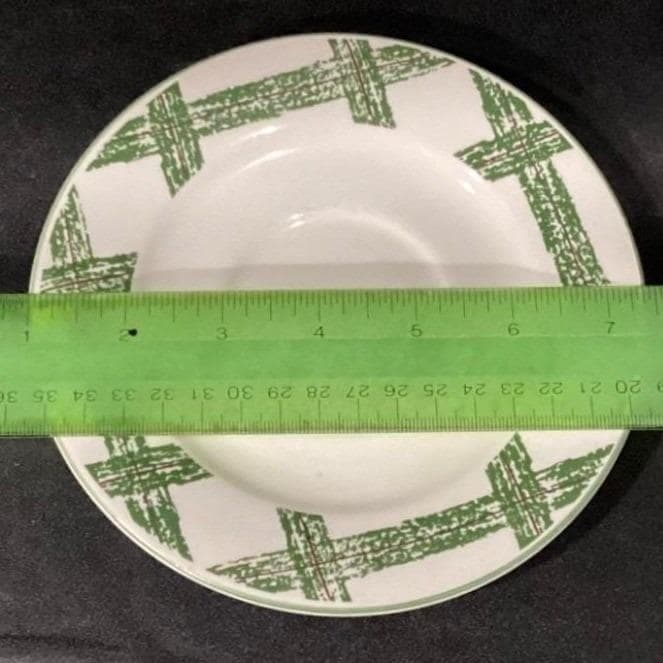 Citations "Cade Cove" Saucers, Set of 4, Green Scenic Transferware, Bone China - Thumbnail 2