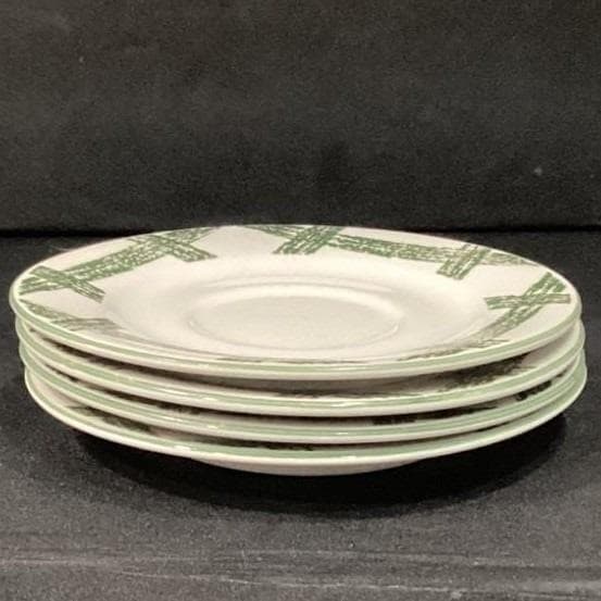 Citations "Cade Cove" Saucers, Set of 4, Green Scenic Transferware, Bone China - Thumbnail 7