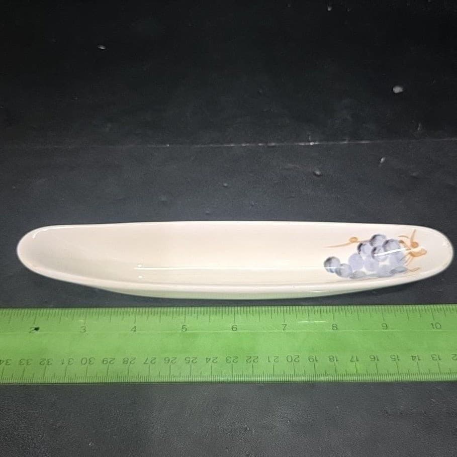 WCL Ceramic Olive Boat, Vintage Grape Design Relish Dish, Replacement Tableware - Thumbnail 8