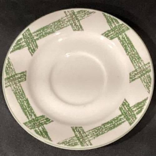 Citations "Cade Cove" Saucers, Set of 4, Green Scenic Transferware, Bone China - Thumbnail 5