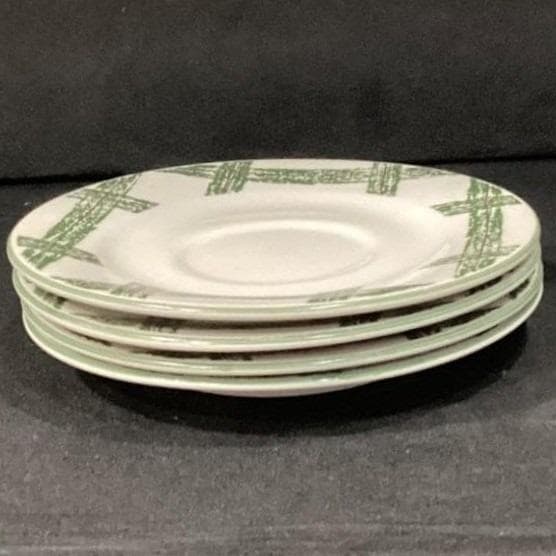 Citations "Cade Cove" Saucers, Set of 4, Green Scenic Transferware, Bone China - Thumbnail 10