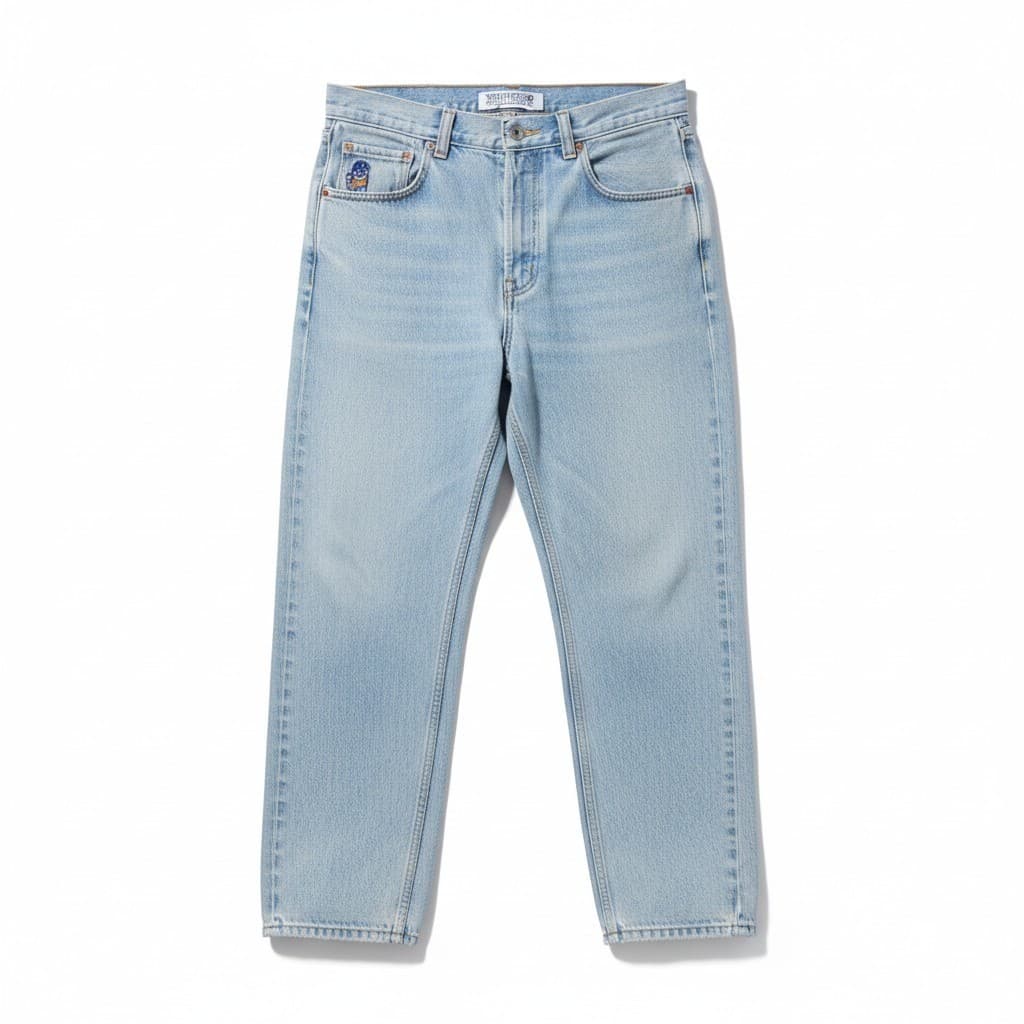 Polar Skate Co 93 Denim Light Blue Wash Straight Leg Skate Jeans, Men's 30x32