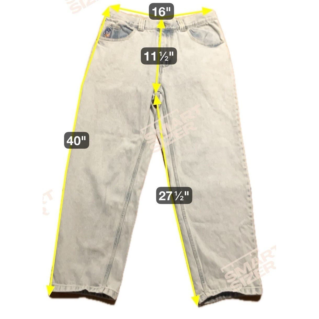 Polar Skate Co 93 Denim Light Blue Wash Straight Leg Skate Jeans, Men's 30x32 - Thumbnail 2