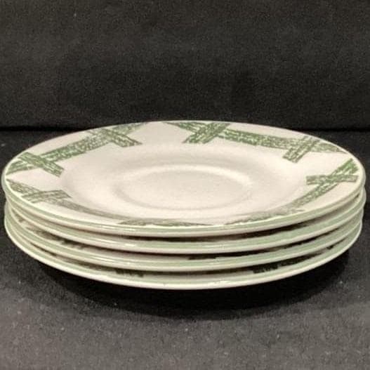 Citations "Cade Cove" Saucers, Set of 4, Green Scenic Transferware, Bone China - Thumbnail 8