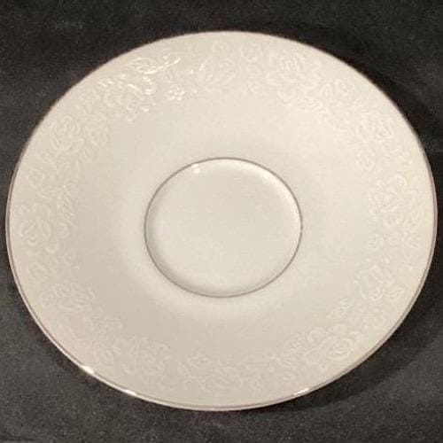 Crown Lancaster "Victorian Rose" Saucers, Set of 4, Vintage White Porcelain - Thumbnail 6