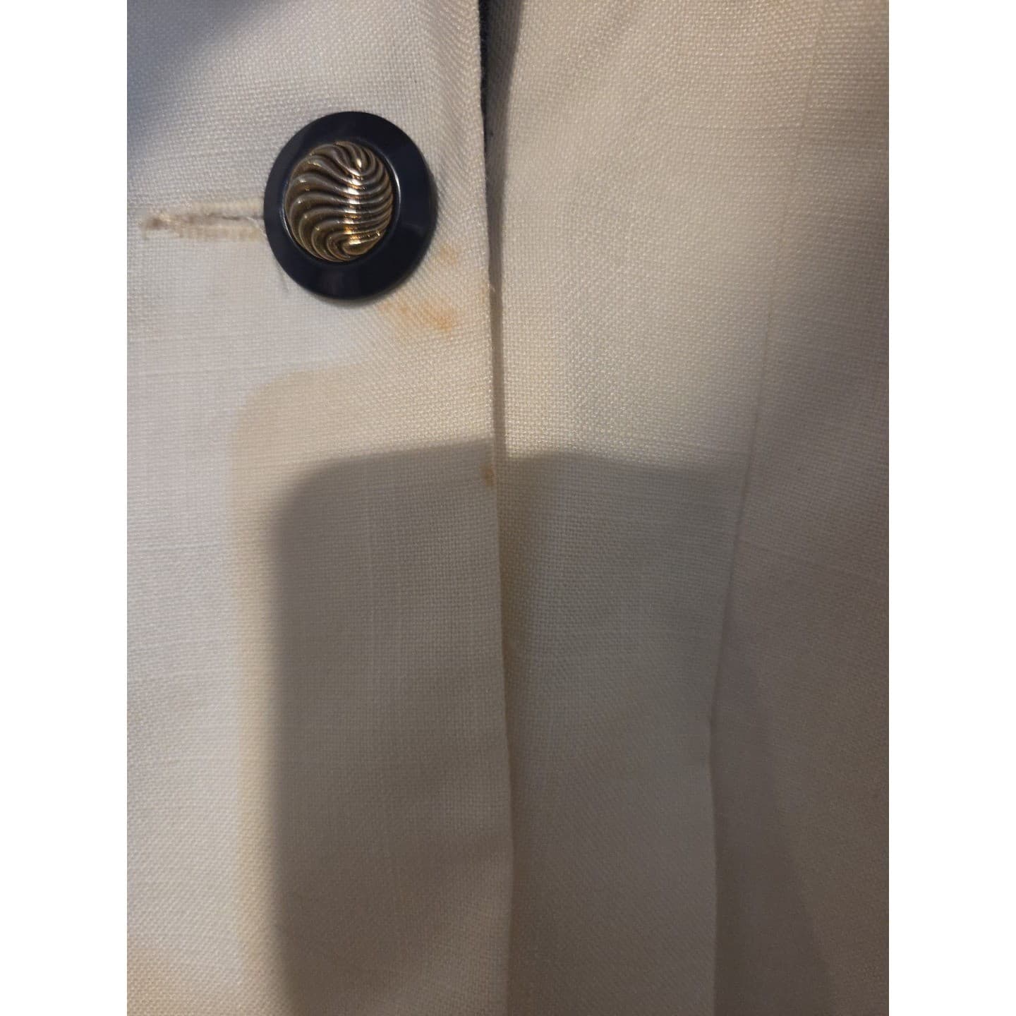 Suitsme Vintage Cream Blazer, Black Contrast Shawl Lapel, Double Breasted Size 6 - Thumbnail 7