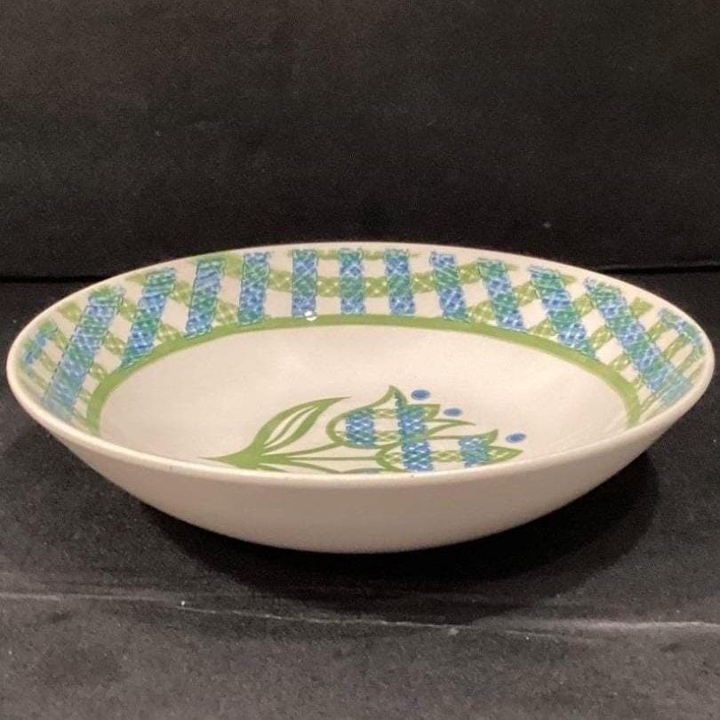 Royal China Cavalier "Gingham Garden" Serving Bowl, Vintage Tulip Floral Pattern - Thumbnail 11