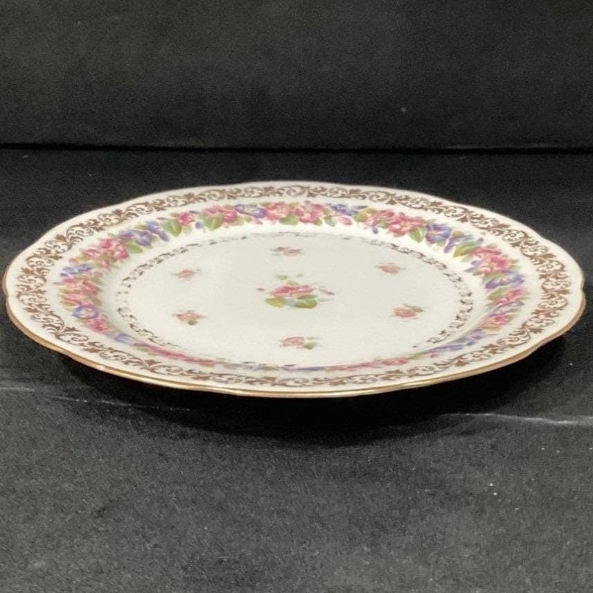 Royal Cauldon "Victoria" Salad Plate, Peonies Pattern, Vtg England Bone China - Thumbnail 9