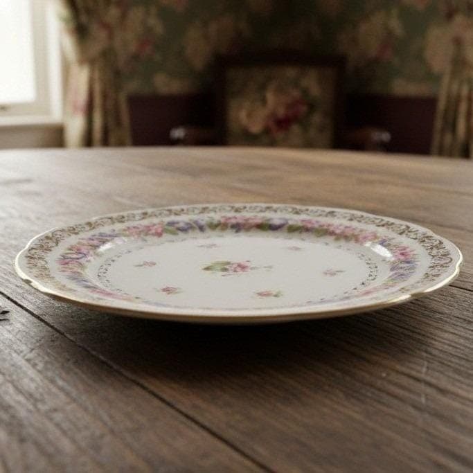 Royal Cauldon "Victoria" Salad Plate, Peonies Pattern, Vtg England Bone China