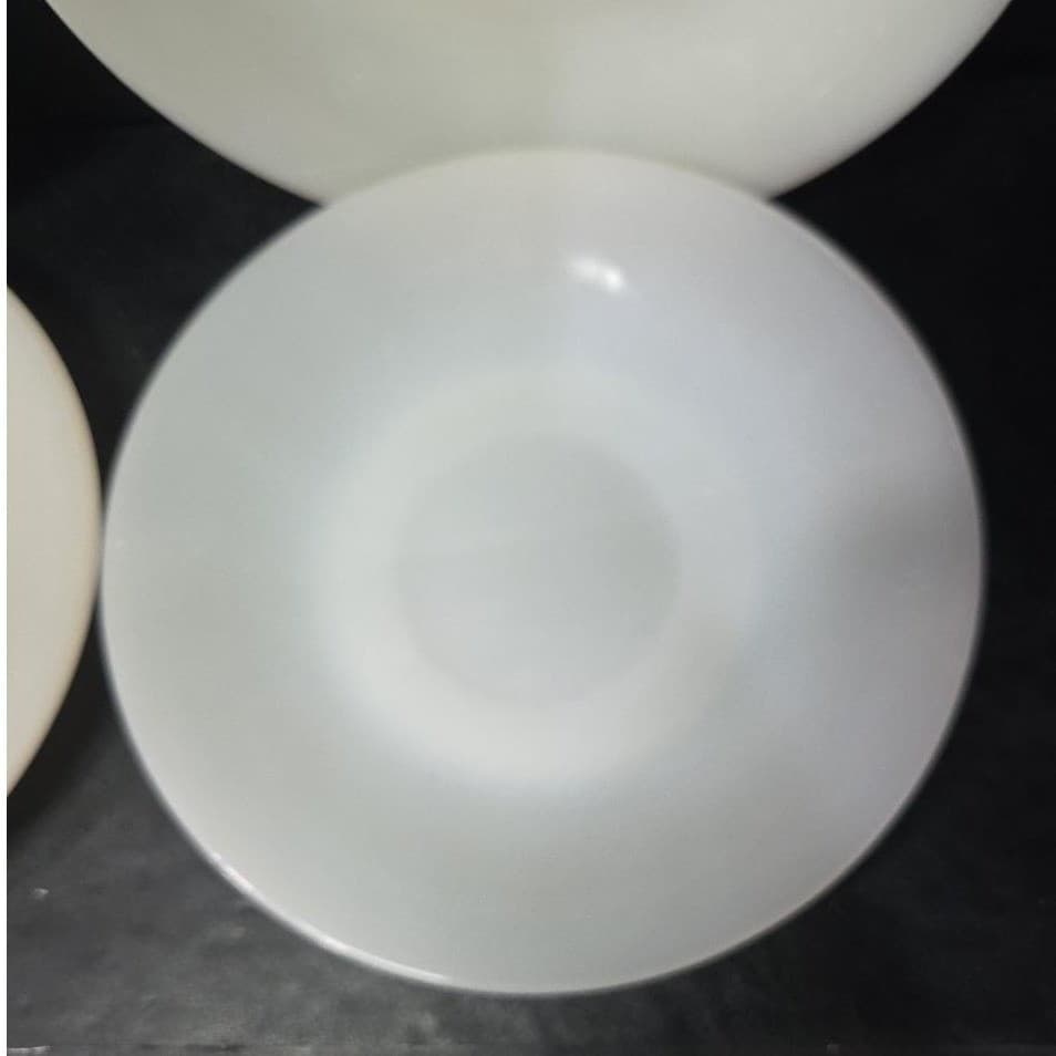 Anchor Hocking Fire King Milk Glass Saucers, Set of 4, Off White Dinnerware - Thumbnail 3