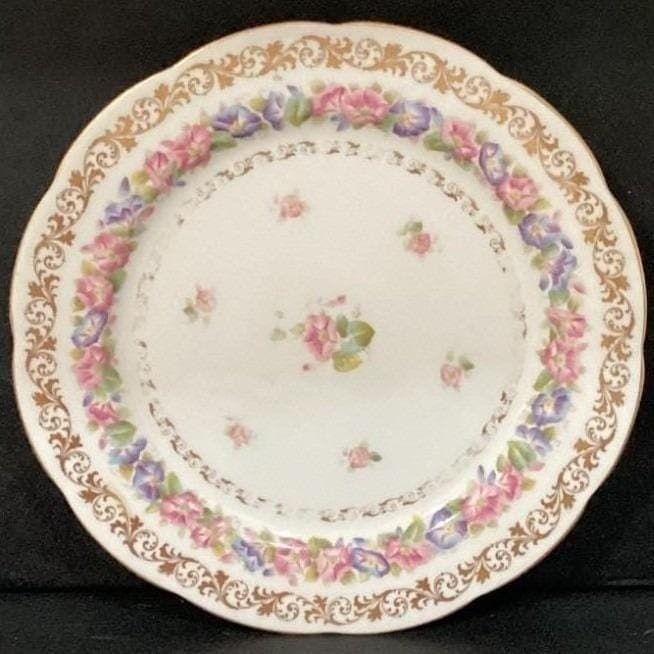 Royal Cauldon "Victoria" Salad Plate, Peonies Pattern, Vtg England Bone China - Thumbnail 5