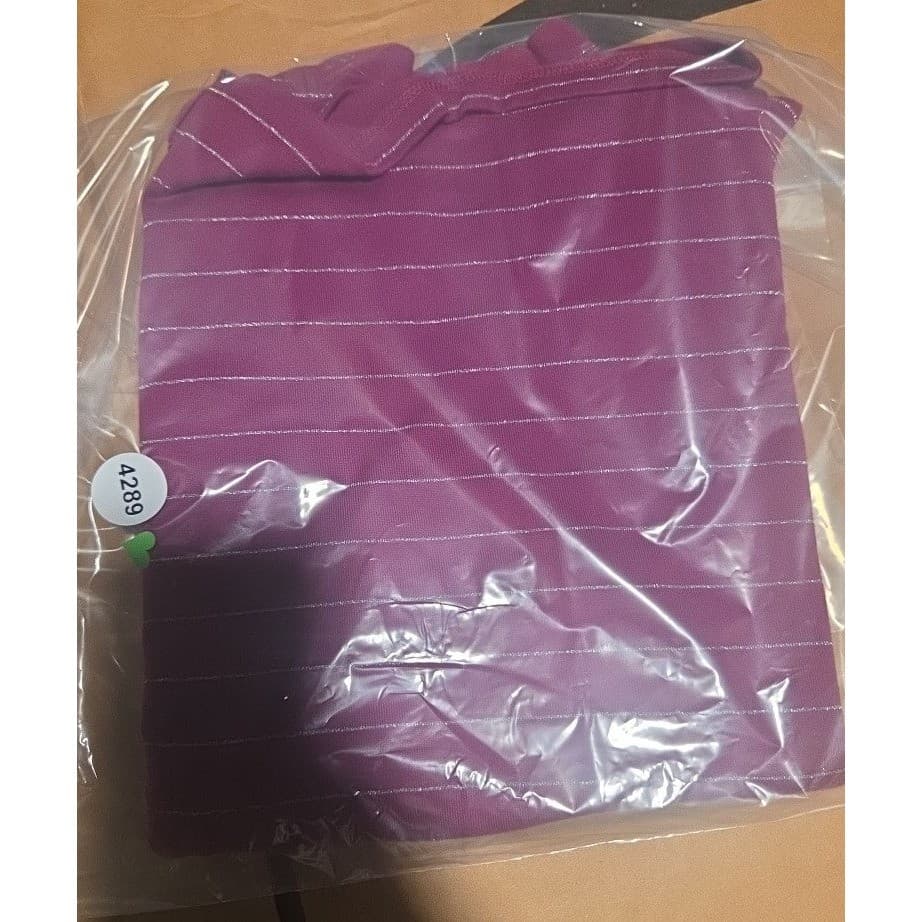 Allison Daley Magenta Pink Striped Mock Neck, Women's Small Metallic Top - Thumbnail 8