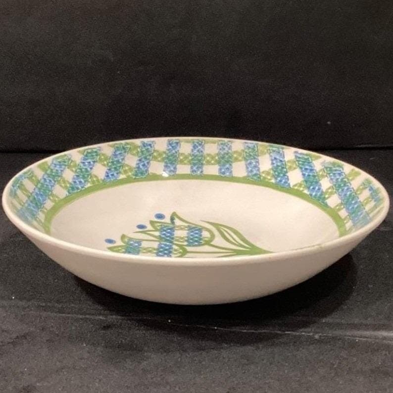 Royal China Cavalier "Gingham Garden" Serving Bowl, Vintage Tulip Floral Pattern - Thumbnail 9