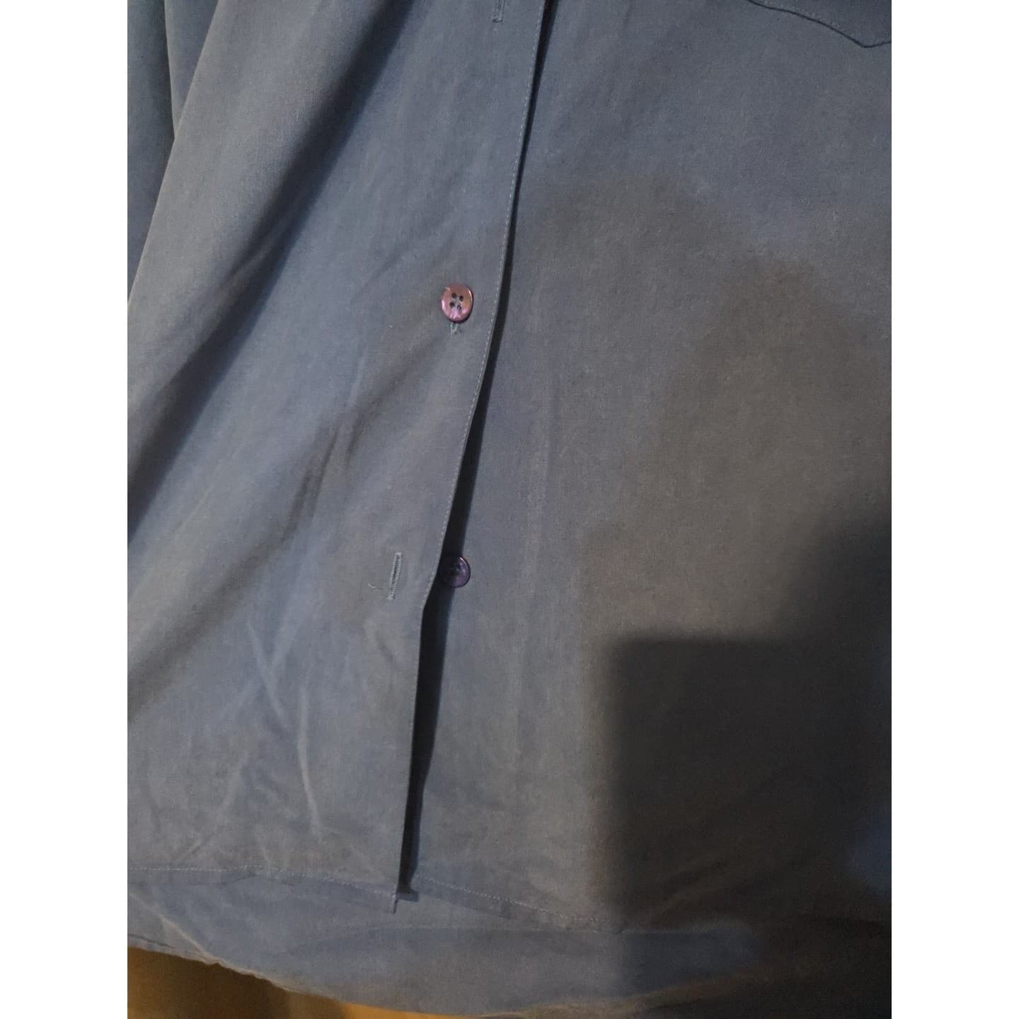 Peter Martin Silk Collection Royal Blue Button Down, Notch Lapel, Woman's Small - Thumbnail 7