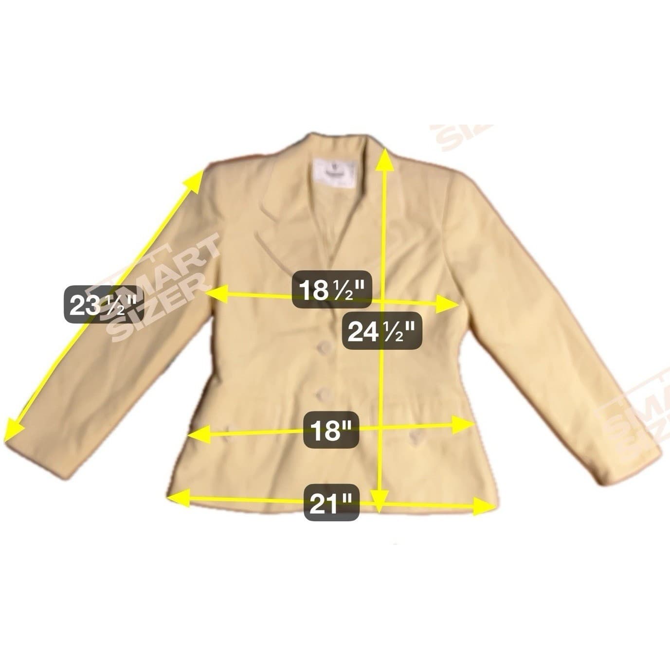 Valentino Giovanni Vintage Pastel Yellow Blazer, White Contrast Piping, 3-Button - Thumbnail 2