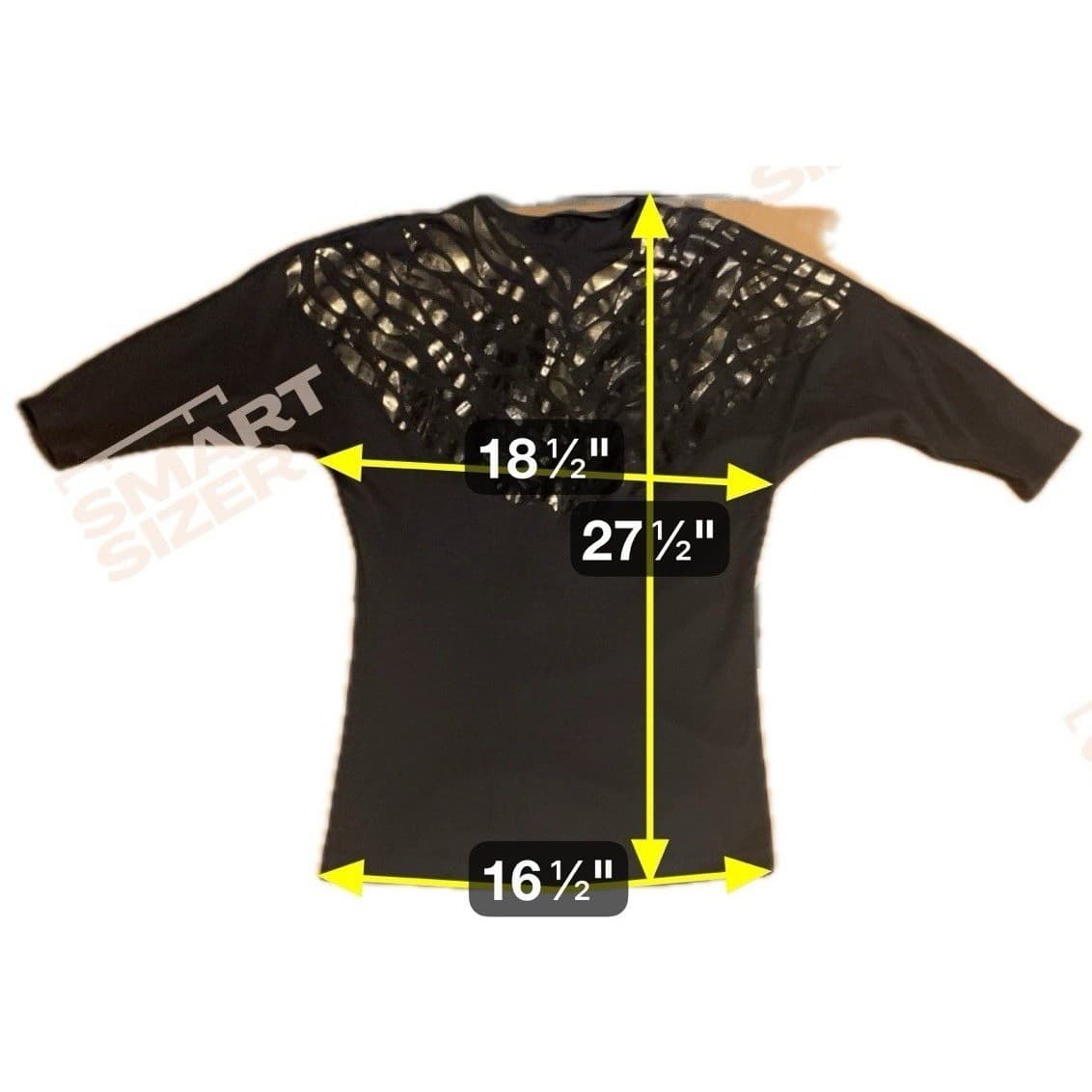 PS Daniel Black Gold Metallic Foil Graphic Tunic Top, Woman's Medium, Vintage - Thumbnail 2