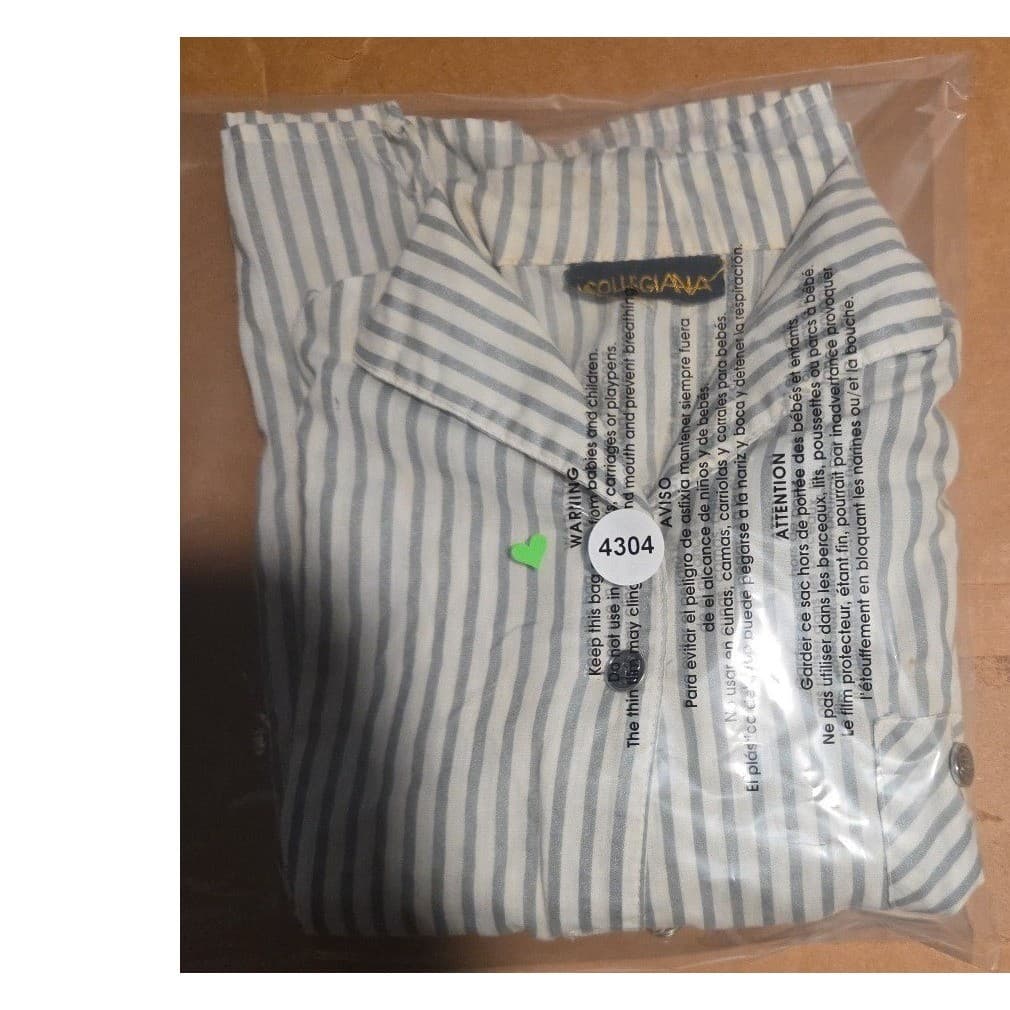 Collegiana Blue White Striped Dolman Sleeve Button Up, Vtg Shirt, Crest Button - Thumbnail 8