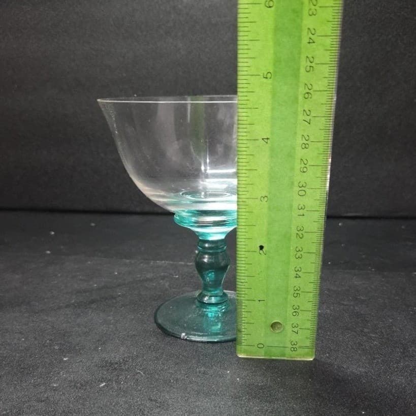 Marquis Waterford Bermuda Green Champagne Coupe, Vintage Cut Crystal Stemware - Thumbnail 10