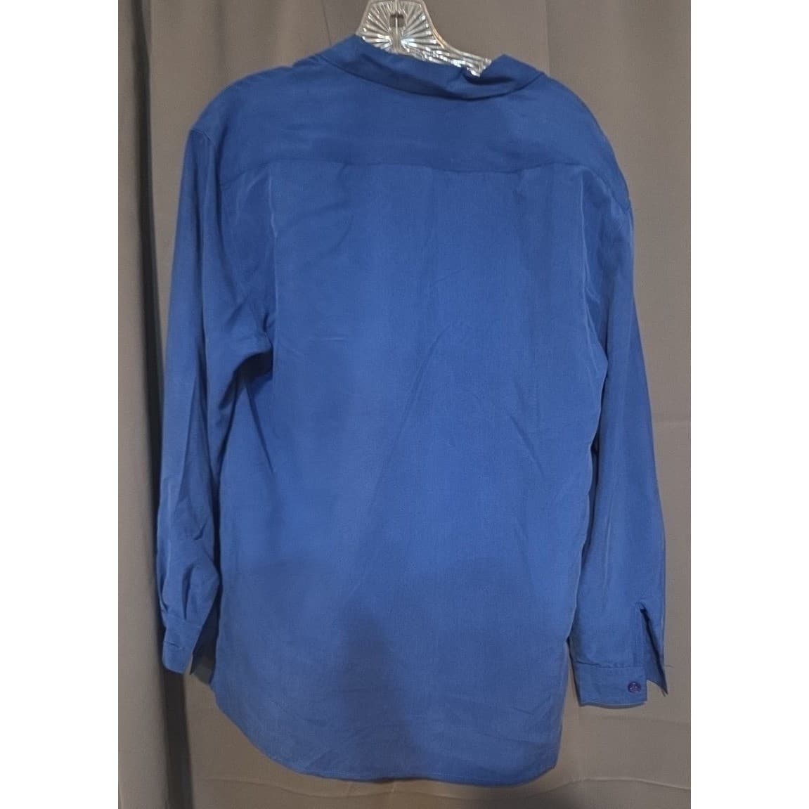 Peter Martin Silk Collection Royal Blue Button Down, Notch Lapel, Woman's Small - Thumbnail 4