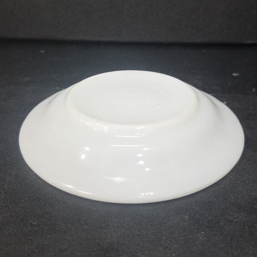 Anchor Hocking Milk Glass Teacup Saucer #947, Copper Filigree Plate, Tableware - Thumbnail 7