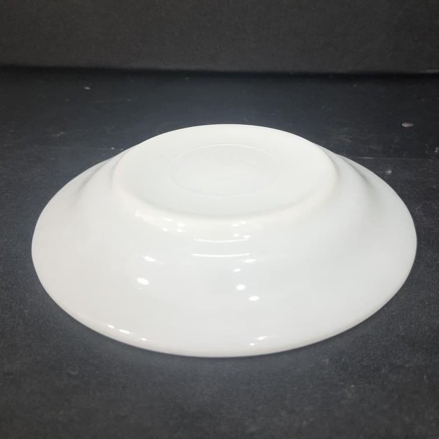 Anchor Hocking Milk Glass Teacup Saucer #947, Copper Filigree Plate, Tableware - Thumbnail 8