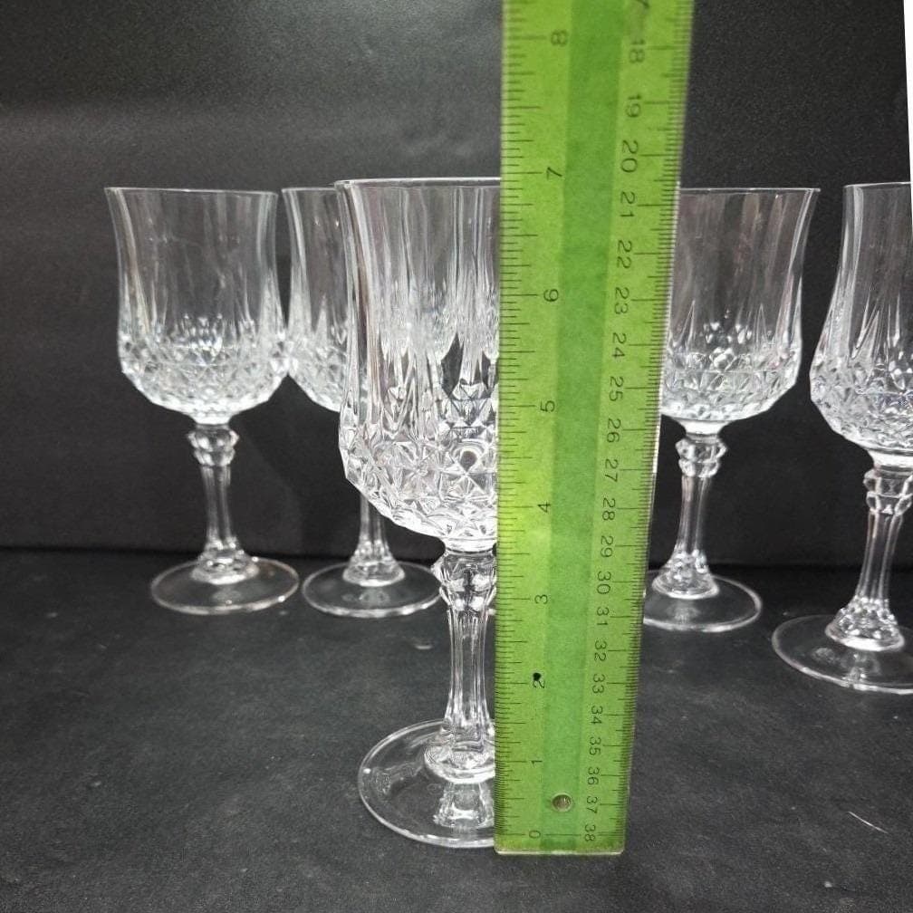 Cristal D'Arques Longchamp Water Goblets, Set of 6, Vintage Wine Glasses - Thumbnail 2