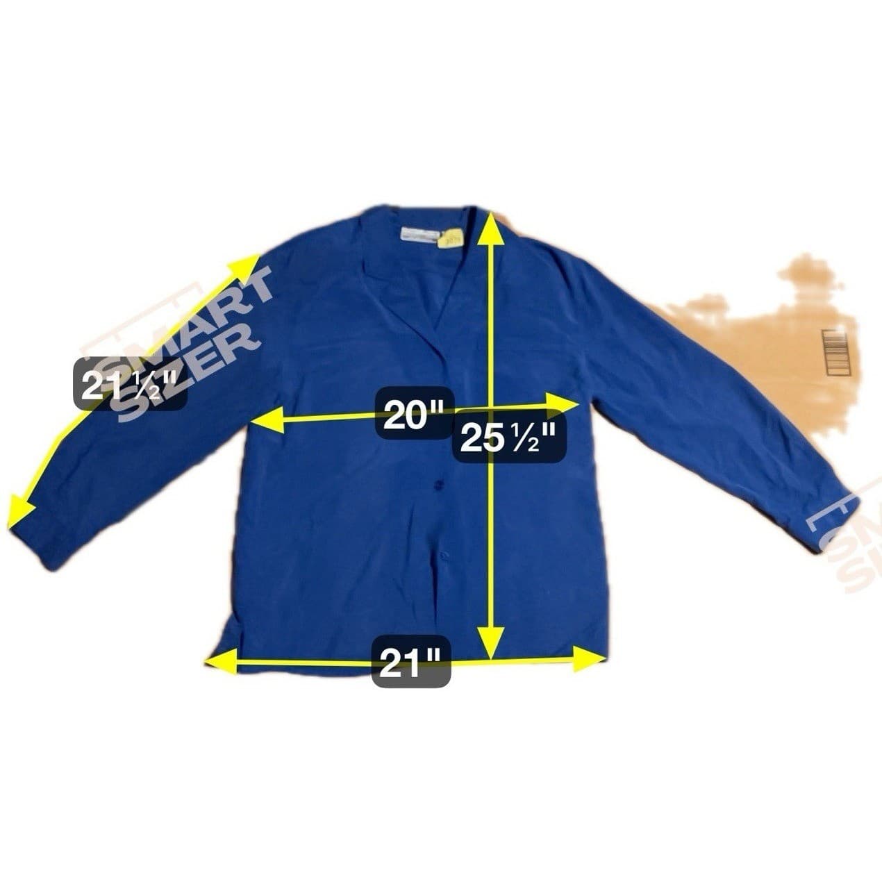 Peter Martin Silk Collection Royal Blue Button Down, Notch Lapel, Woman's Small - Thumbnail 2