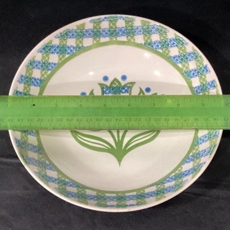 Royal China Cavalier "Gingham Garden" Serving Bowl, Vintage Tulip Floral Pattern - Thumbnail 2