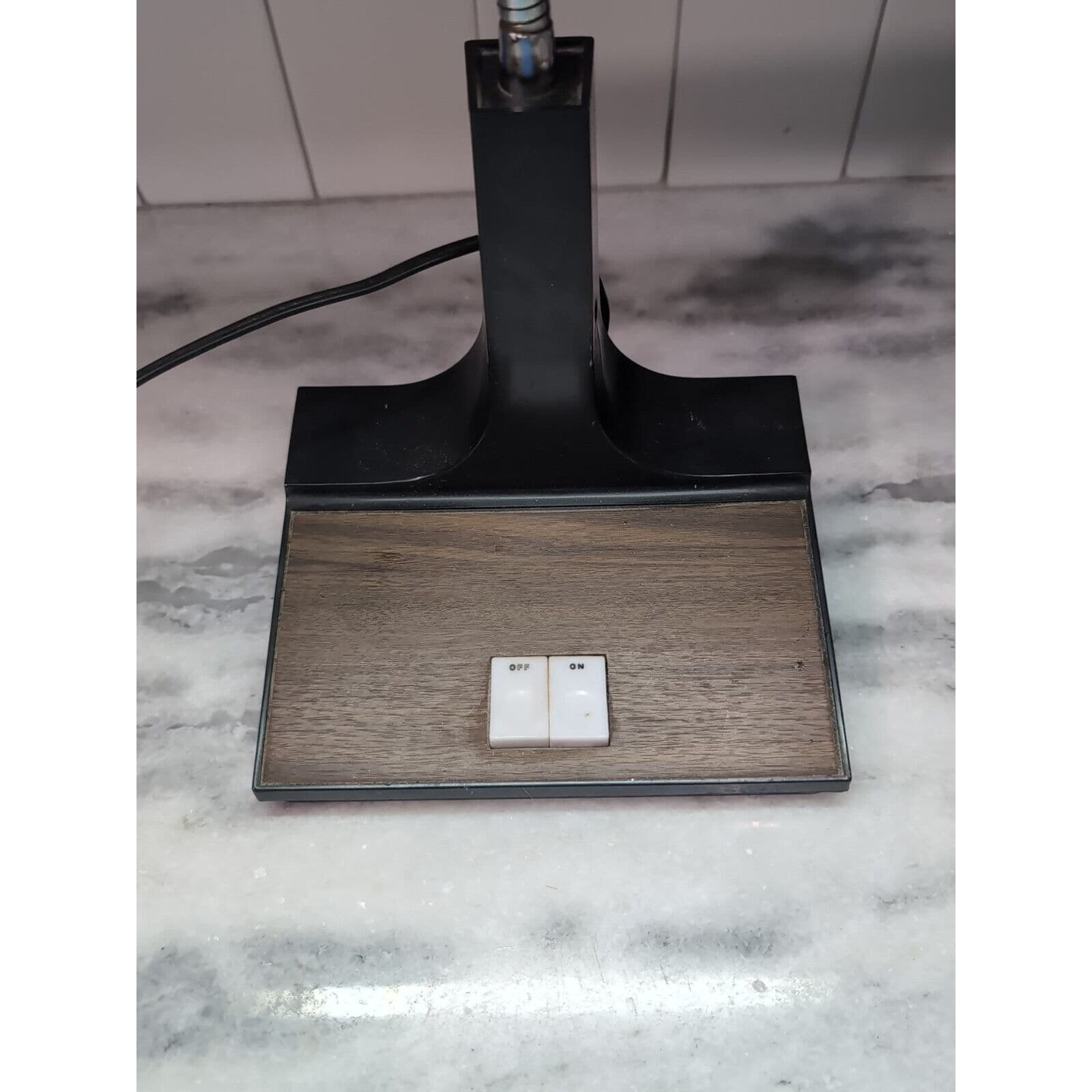 Gooseneck Lamp Black Wood Grain, UL Tested, Vintage Desk Light, Task Lighting - Thumbnail 3