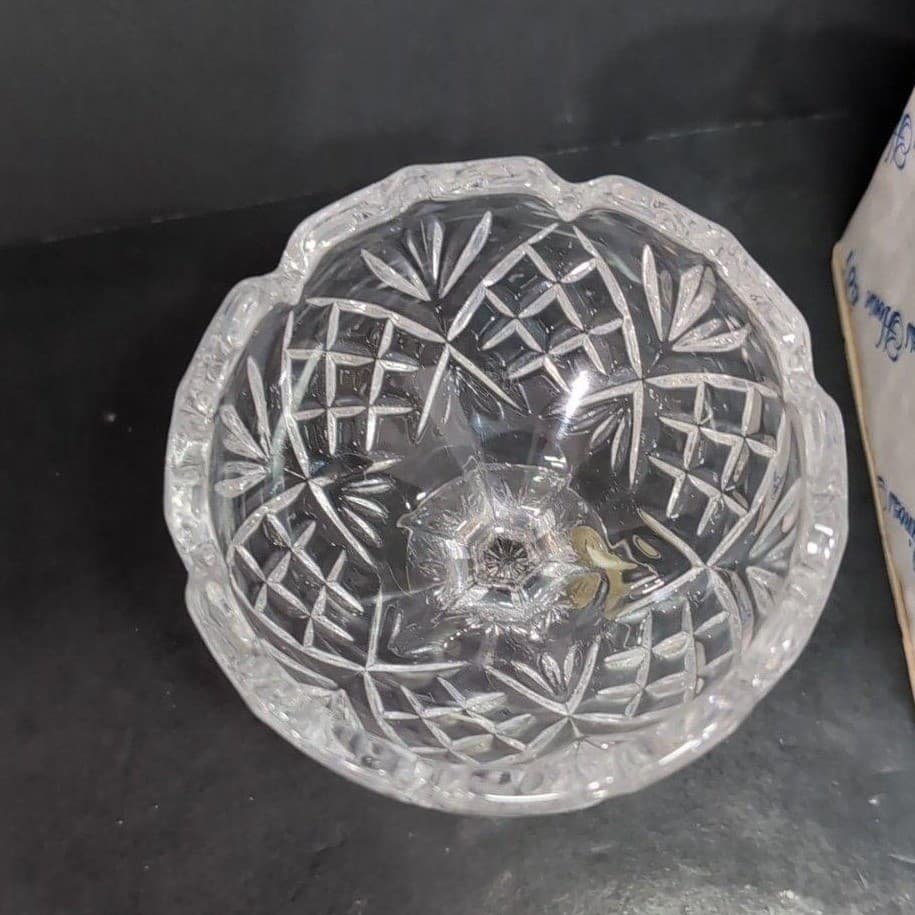 Princess House Royal Highlights Footed Dessert Bowl #801, Vtg Crystal Stemware - Thumbnail 7