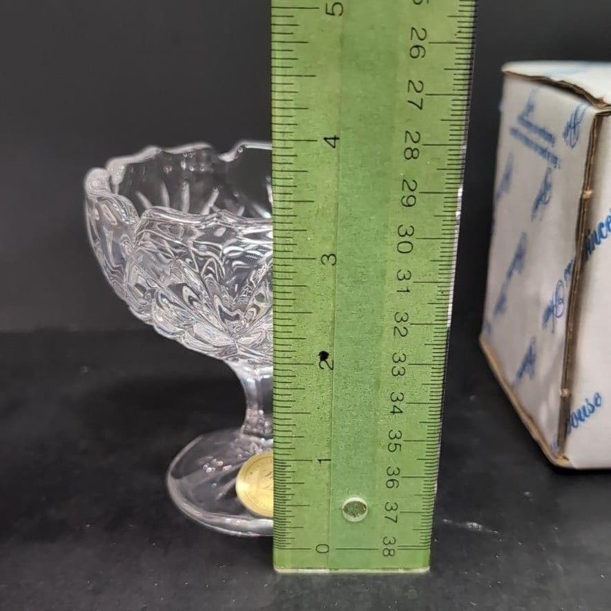 Princess House Royal Highlights Footed Dessert Bowl #801, Vtg Crystal Stemware - Thumbnail 9