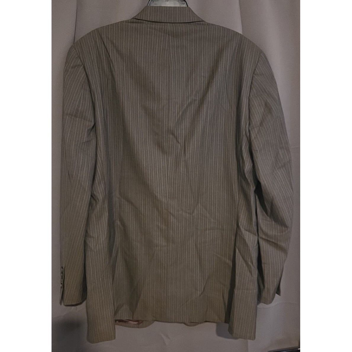 Ralph Ralph Lauren Brown Pinstripe Two Button Blazer, Men's 46L Sport Coat - Thumbnail 3