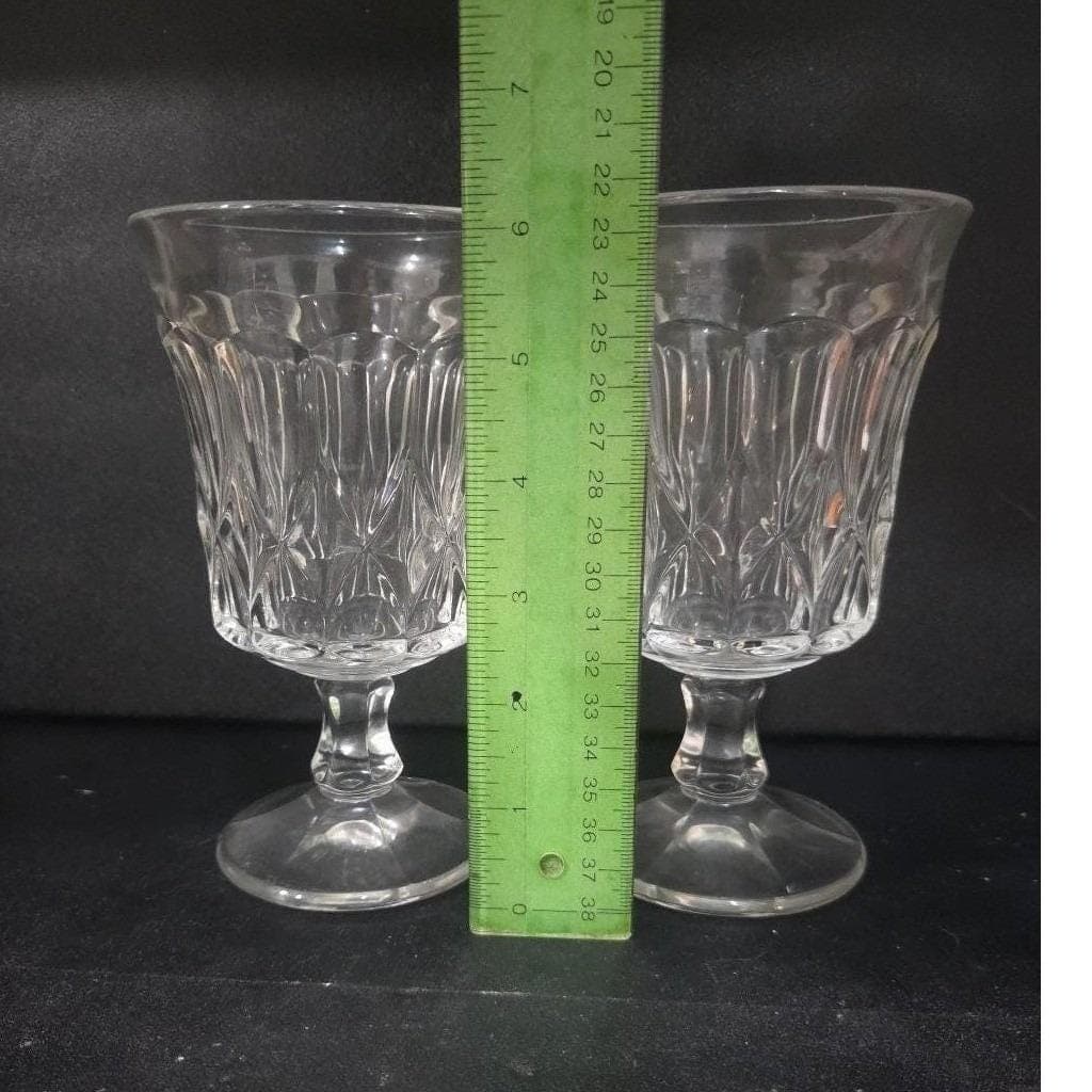 Noritake Crystal Perspective Goblets, Set of 2, Vintage Clear Water Glasses - Thumbnail 2