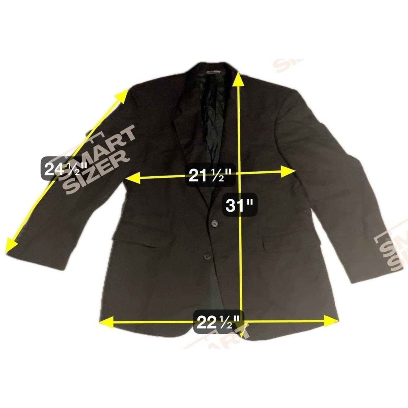 JD Christopher London New York Black Pinstripe Wool Blend Blazer, Men's 40R - Thumbnail 2