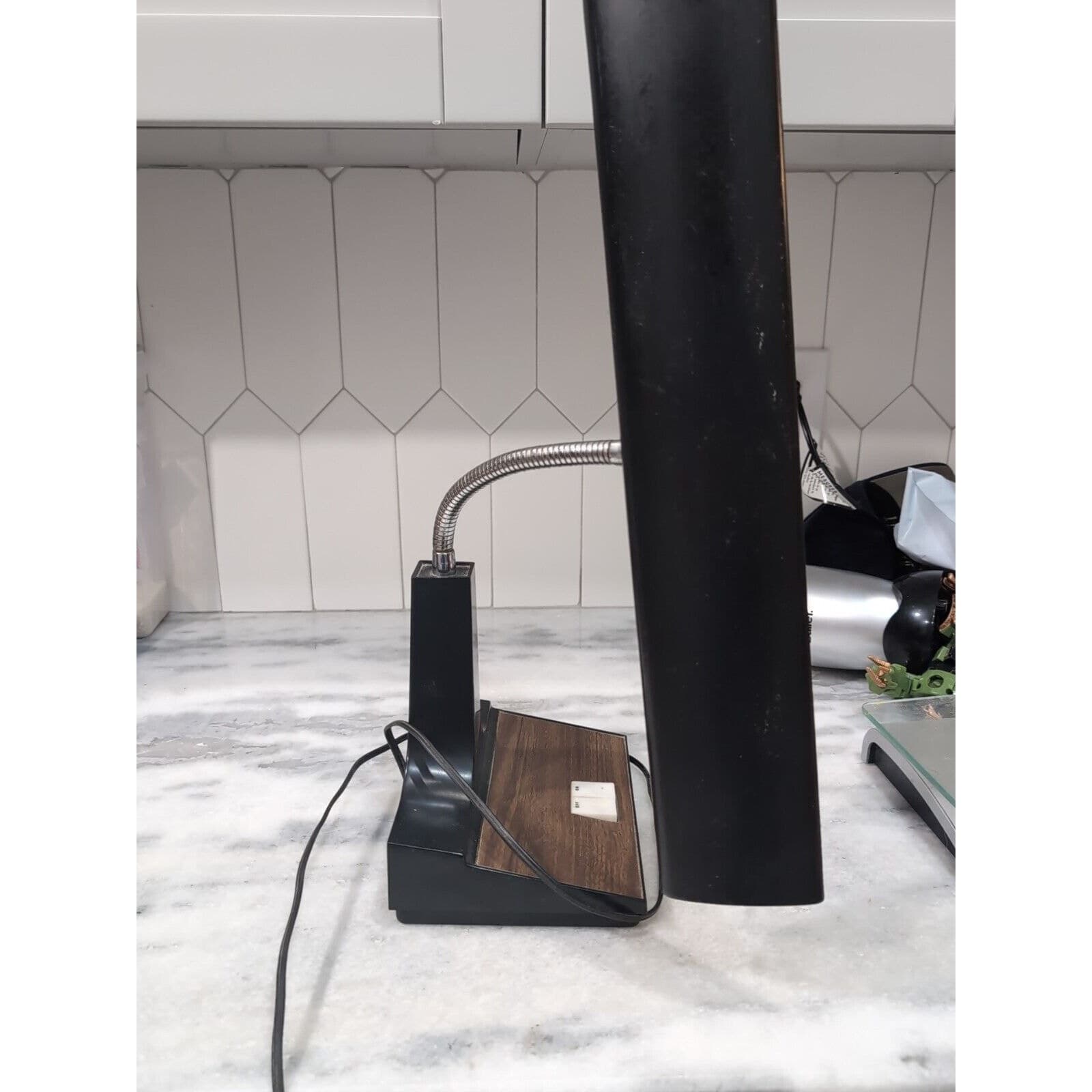 Gooseneck Lamp Black Wood Grain, UL Tested, Vintage Desk Light, Task Lighting - Thumbnail 8