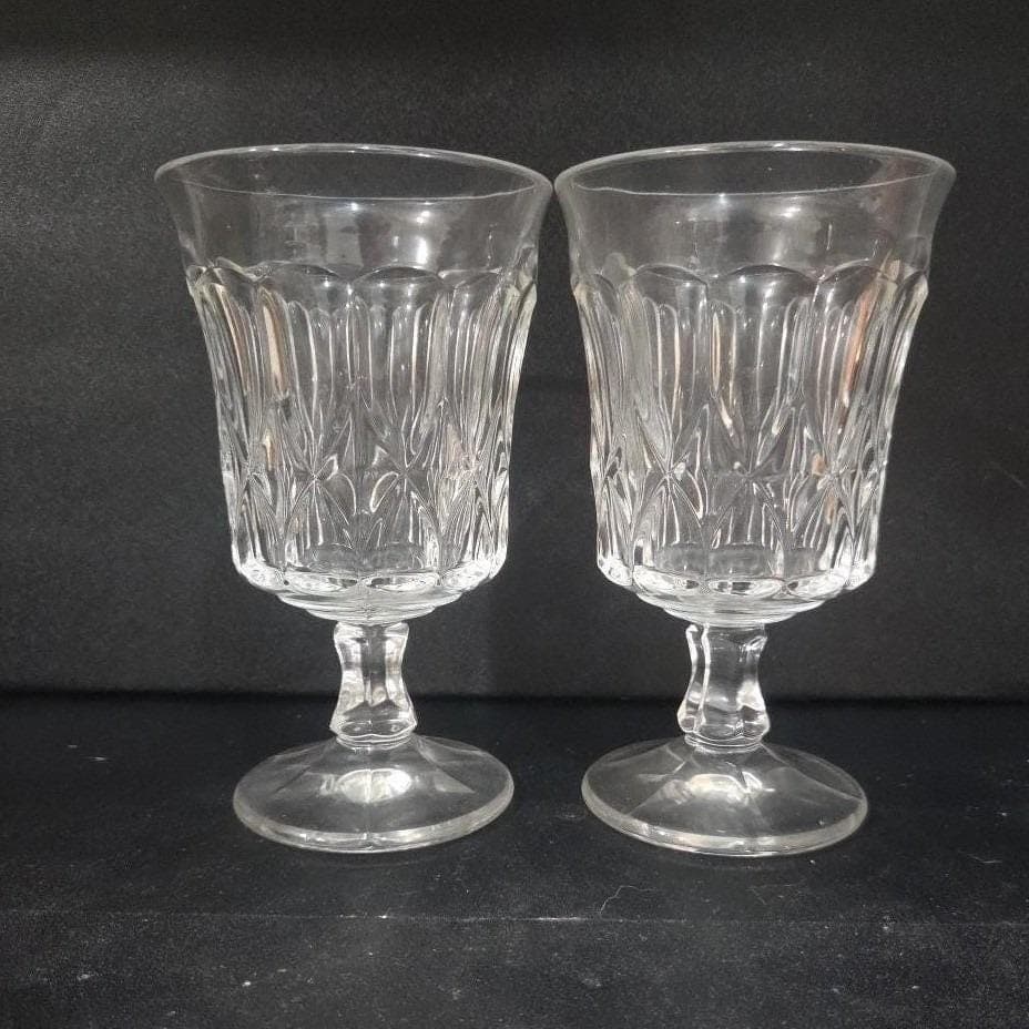 Noritake Crystal Perspective Goblets, Set of 2, Vintage Clear Water Glasses - Thumbnail 9