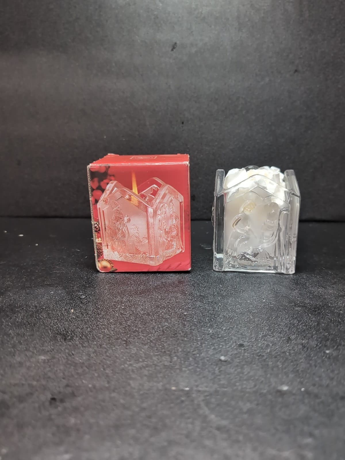 Mikasa Holy Lights Nativity Candle Holder, Glass Candle Decor, Christmas Decor - Thumbnail 3