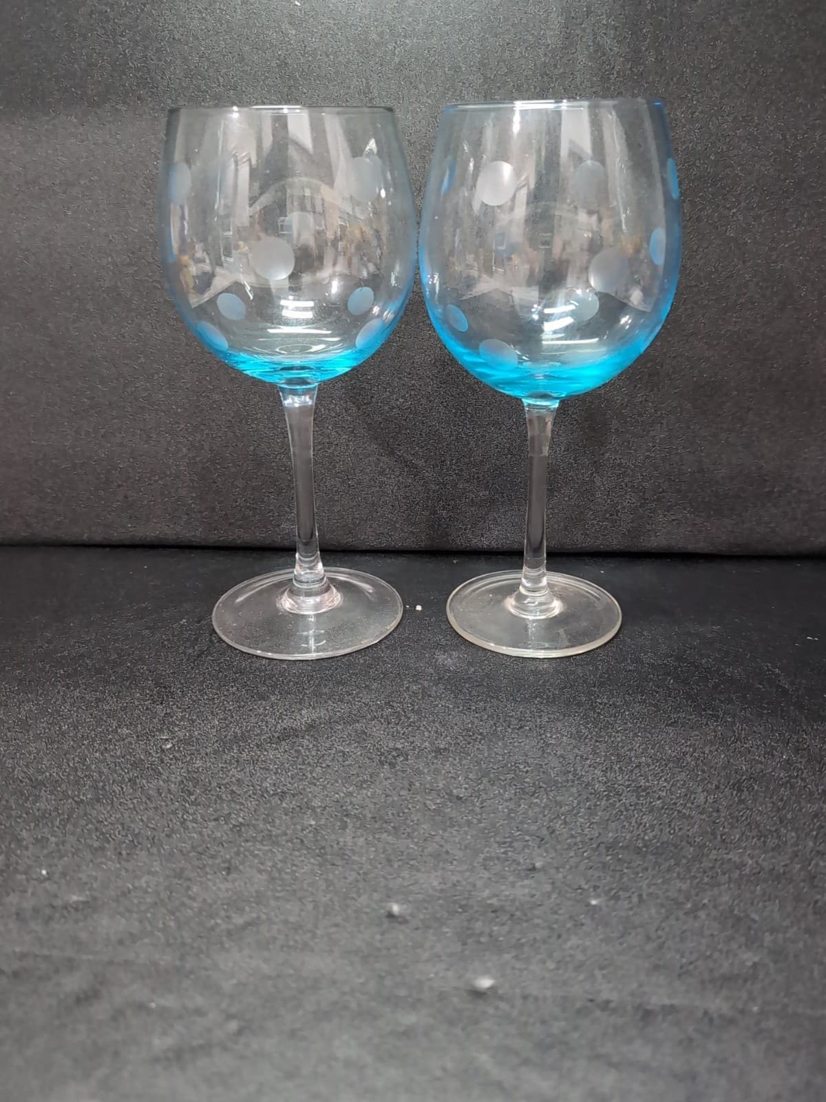 Waterford Marquis Polka Dot Glasses, Aqua Blue Green Balloon, 20 oz, Set Of 2 - Thumbnail 2