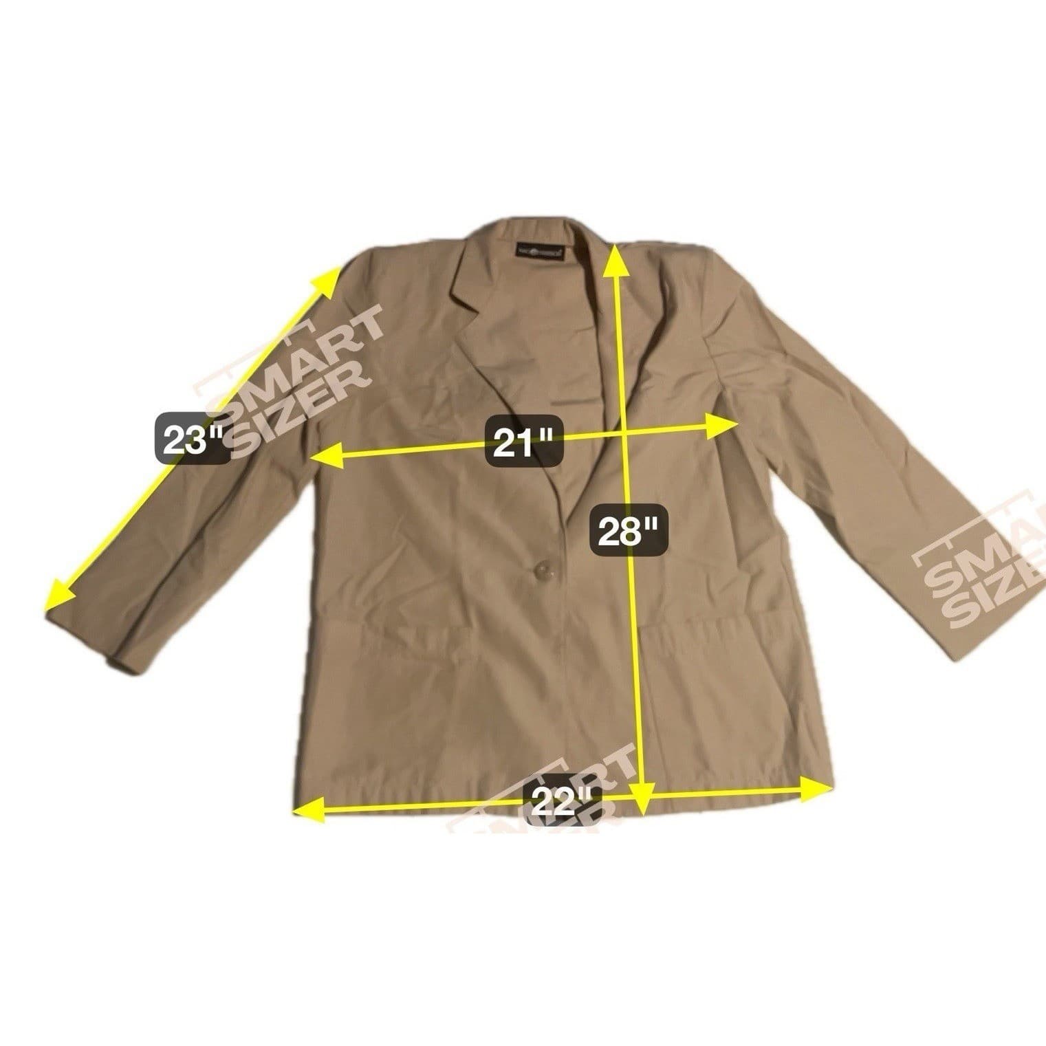 Sag Harbor Tan Single Button Blazer, Women's Tan Professional Office Wear Jacket - Thumbnail 2